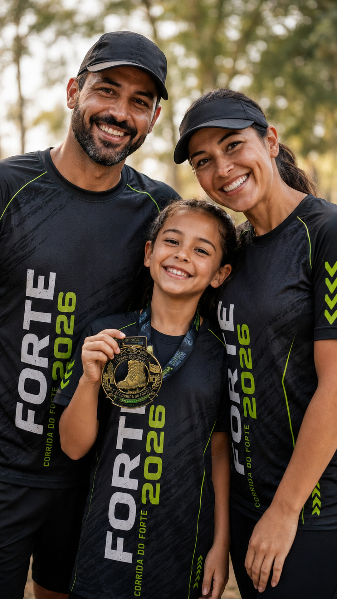 Família participando da Corrida do Forte 2026